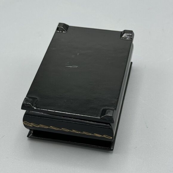 Russian Lacquer Trinket Box The Rooks Have Returned Mother of Pearl Inlay Signed - Picture 10 of 10